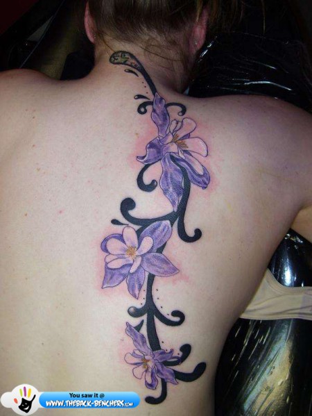 Flower Tattoo back For Girls