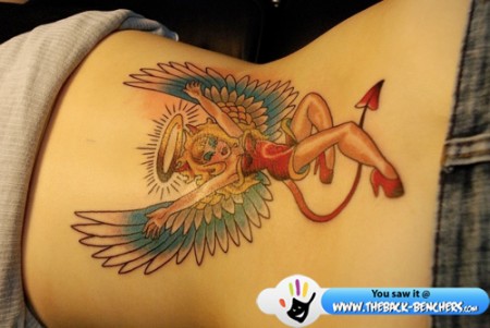 devil tattoo for girl back