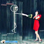stick art proposing to girl